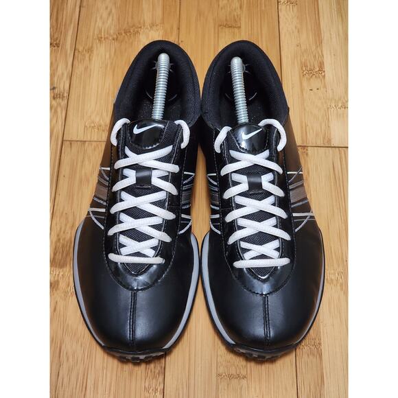 Nike Delight Womens Golf Shoes Soft Spike Cleats Black Leather Size 6 418355-010 - Picture 5 of 9